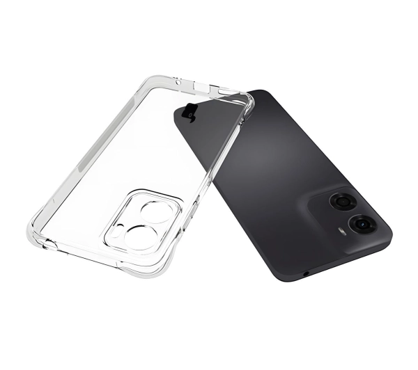 Bizon elastyczne etui Salpa + 2x szkło hartowane Clear Pack do Motorola Moto E15