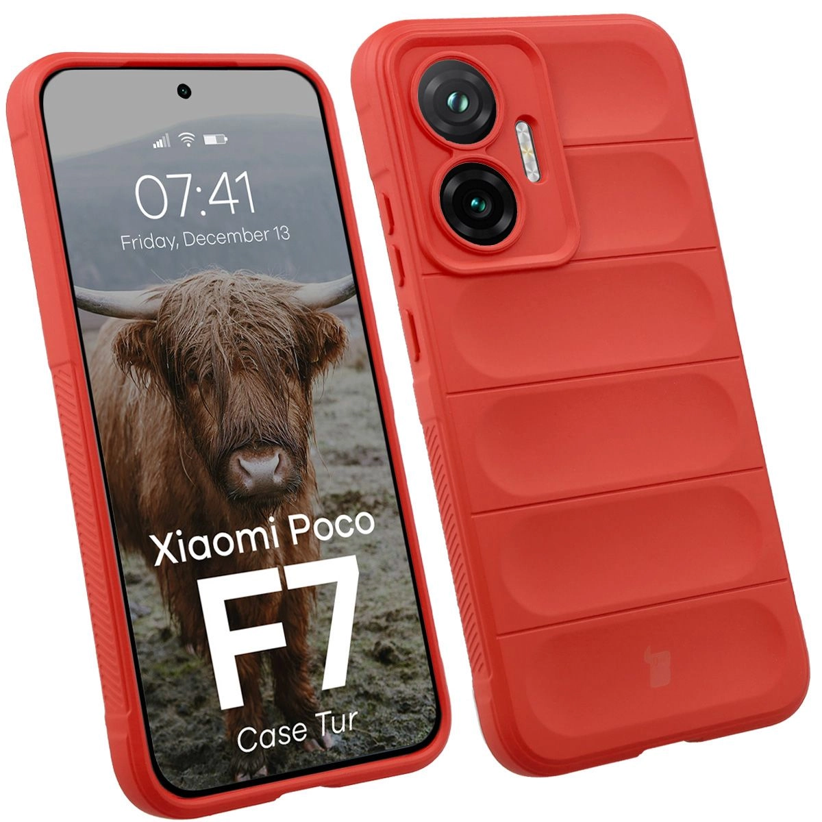 Etui Bizon Tur do Xiaomi Poco F7 Czerwony