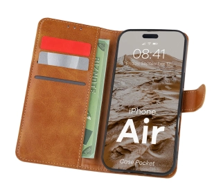 Bizon z klapką Pocket do Apple iPhone Air Brązowy