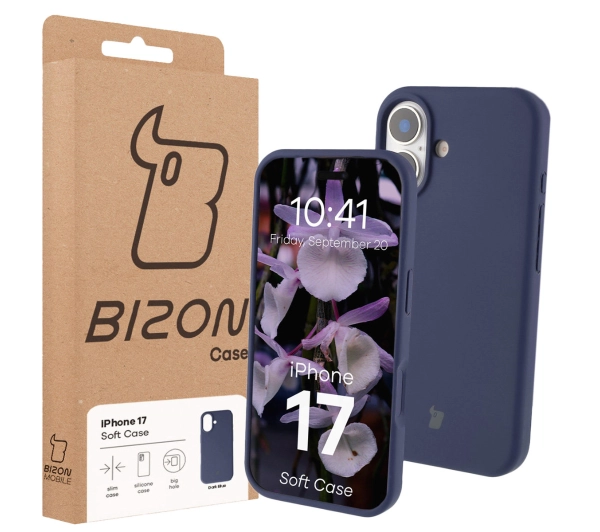 Bizon Silikonowe Soft do Apple iPhone 17 Granatowy