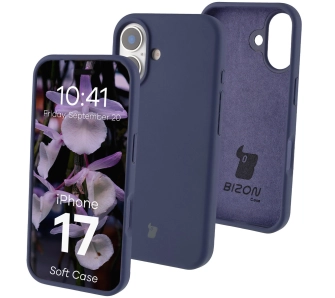 Etui Bizon Silikonowe Soft do Apple iPhone 17 Granatowy