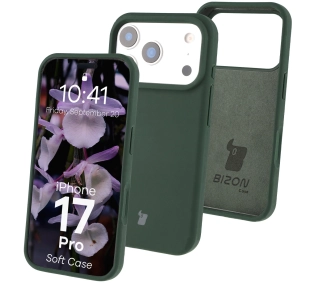 Bizon Silikonowe Soft do Apple iPhone 17 Pro Ciemnozielony