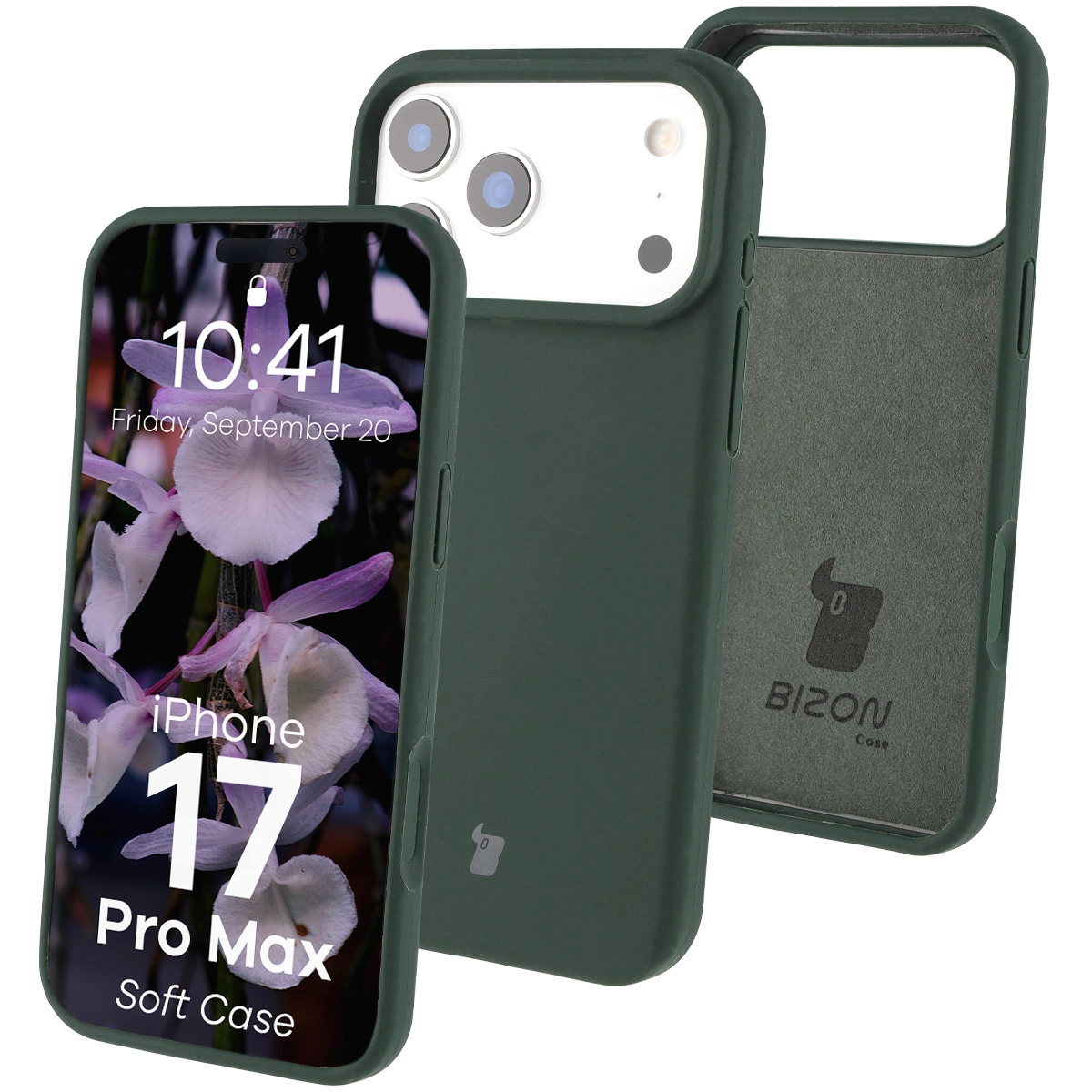 Etui Bizon Silikonowe Soft do Apple iPhone 17 Pro Max Ciemnozielony