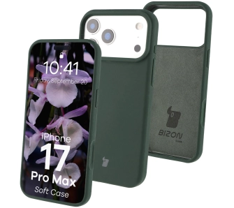 Etui Bizon Silikonowe Soft do Apple iPhone 17 Pro Max / 18 Pro Max Ciemnozielony