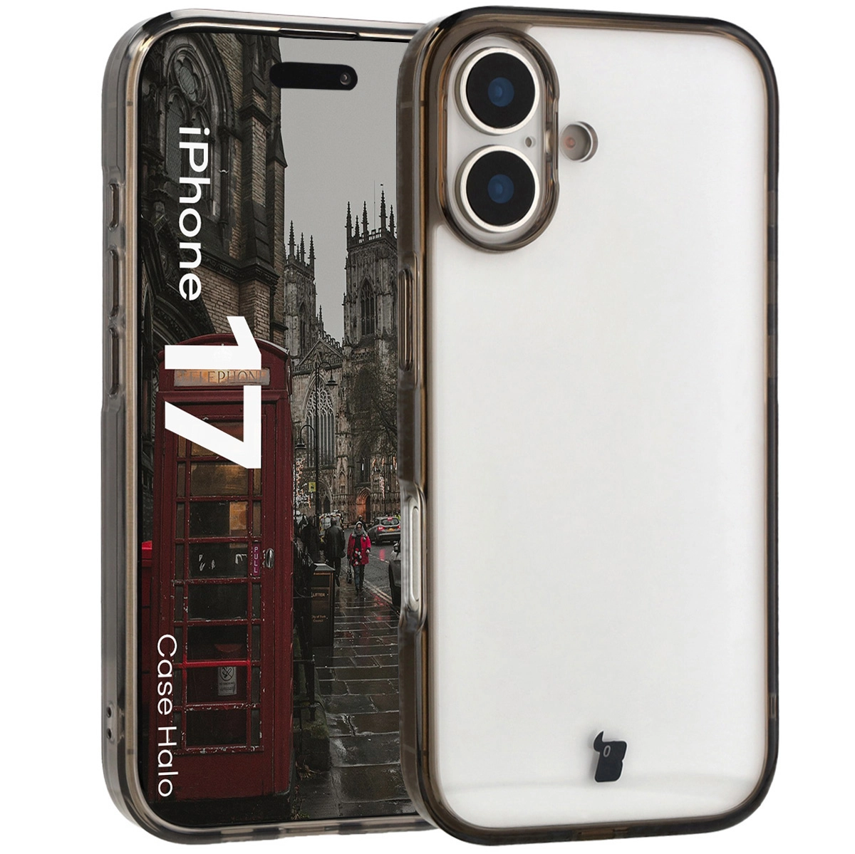 Etui Bizon Halo do Apple iPhone 17 Czarny