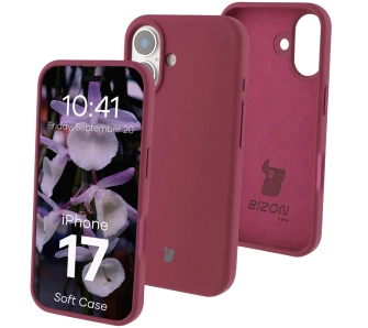 Etui Bizon Silikonowe Soft do Apple iPhone 17 Śliwkowy