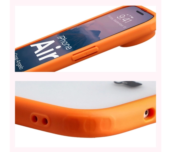 Bizon Angelo do Apple iPhone Air z pomarańczową ramką