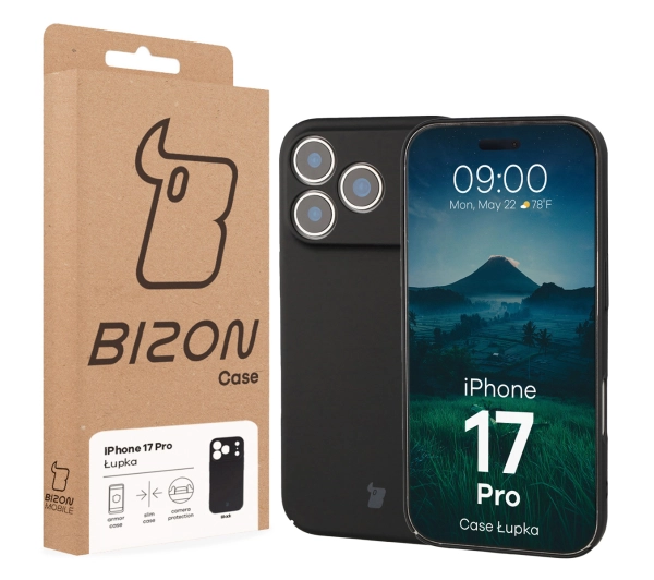 Bizon Łupka do Apple iPhone 17 Pro Czarny