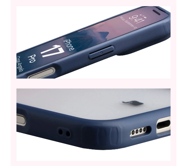 Bizon Angelo do Apple iPhone 17 Pro z niebieską ramką