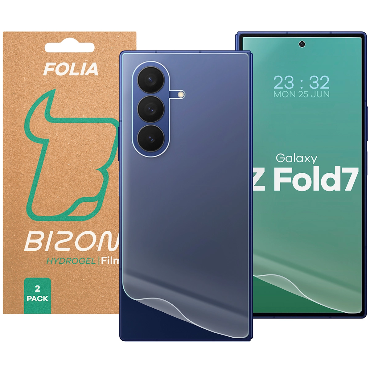 Folia hydrożelowa Bizon na tył i przód Bizon Glass Hydrogel Pack do Samsung Galaxy Z Fold7