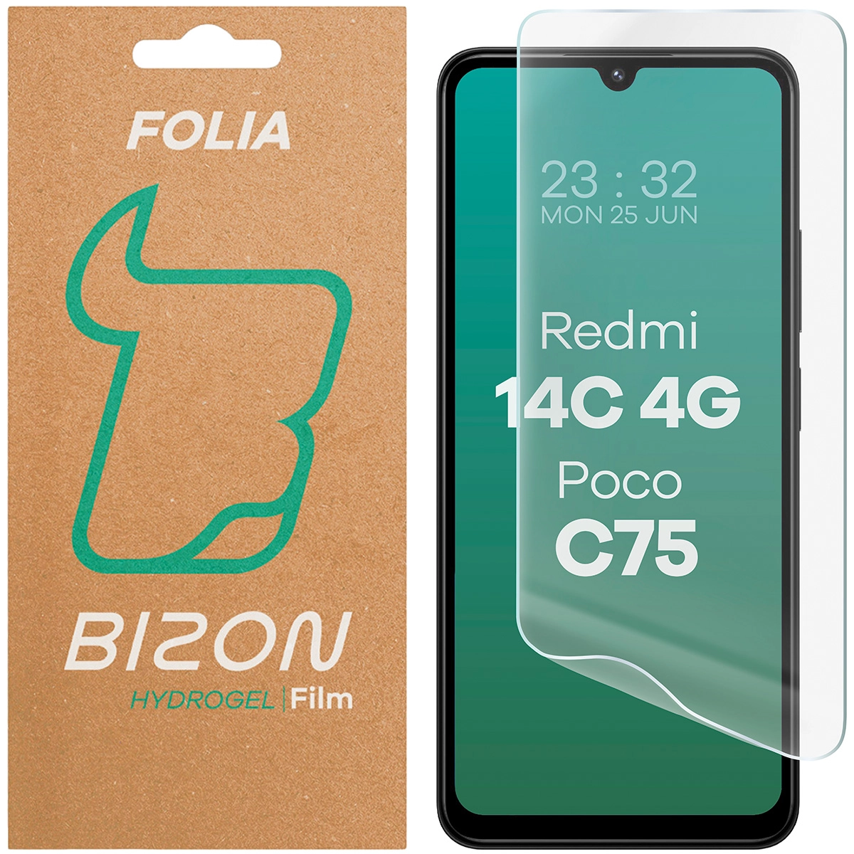 Folia hydrożelowa Bizon na ekran Hydrogel Front do Xiaomi Redmi 14C 4G / POCO C75 1 sztuka