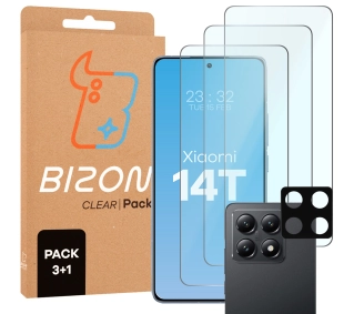 Bizon 3x szkło + szybka na aparat Clear 2 Pack do Xiaomi 14T