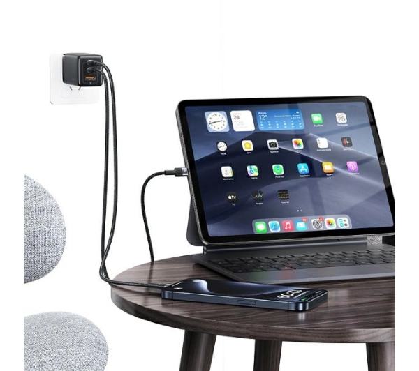 USAMS USB-C do USB-C 60W 1,2m Stalowy