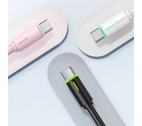 USAMS 3A YU Series USB-C do USB-A 1m Biały