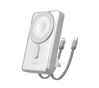Dudao K29 10000mAh Wbudowany kabel USB-C Lightning MagSafe 20W Srebrny