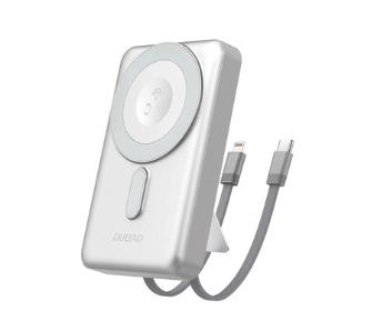 Powerbank Dudao K29 10000mAh Wbudowany kabel USB-C Lightning MagSafe 20W Srebrny