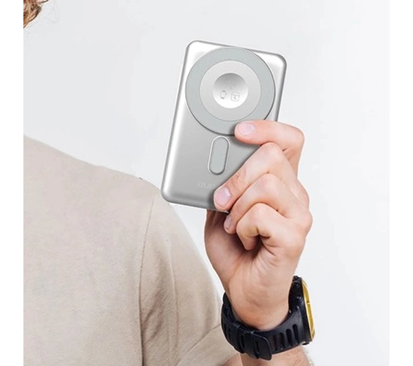 Dudao K29 10000mAh Wbudowany kabel USB-C Lightning MagSafe 20W Srebrny