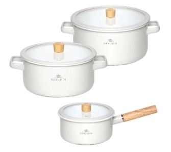 Zestaw garnków Gerlach Natur Enamel Indukcja Emalia 6 elementów