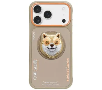 Etui Nimmy Glasses Cool Dog MagSafe do iPhone 17 Pro Beżowy