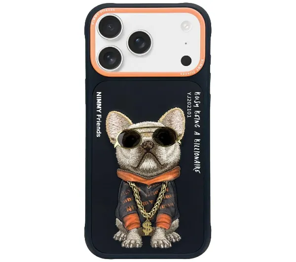 Etui Nimmy Glasses Cool Dog do iPhone 17 czarny