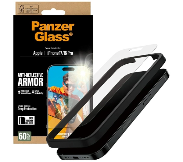 PanzerGlass Armor Anti-Reflective EasyAligner do iPhone 17 / 16 Pro