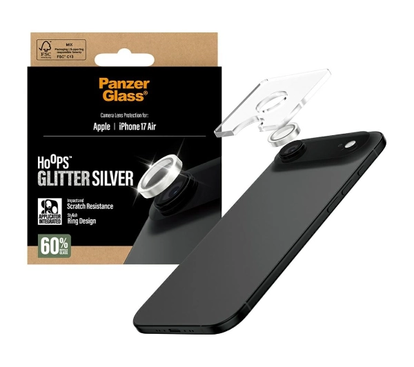 PanzerGlass Hoops Glitter do iPhone Air Srebrny