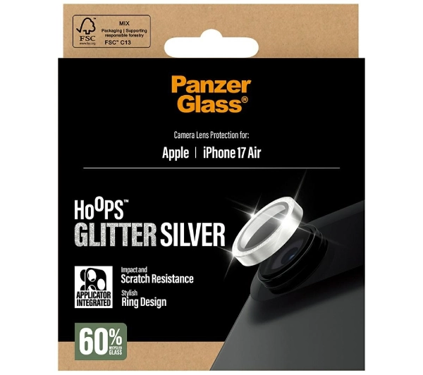 PanzerGlass Hoops Glitter do iPhone Air Srebrny