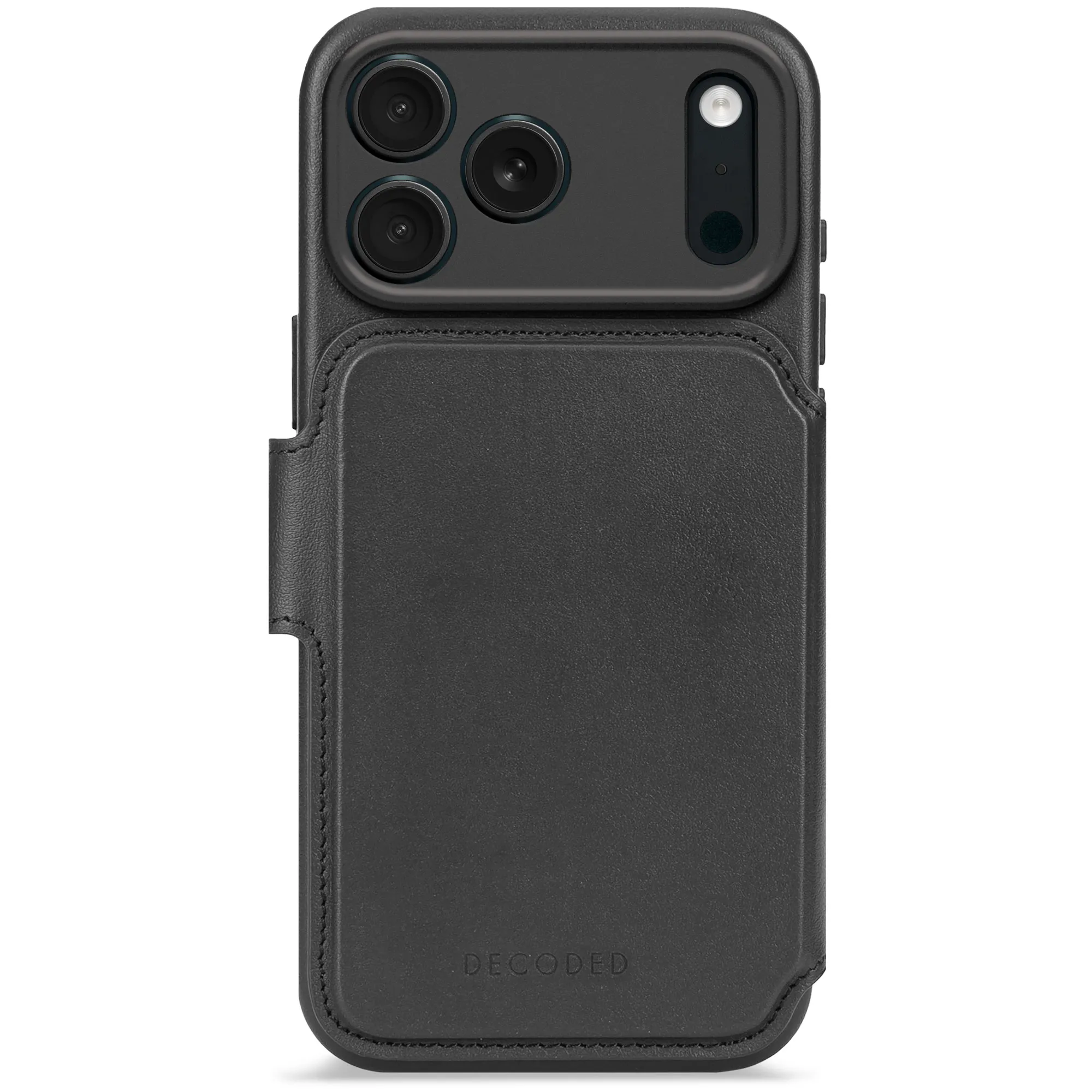 Etui Decoded Leather Detachable Wallet MagSafe do iPhone 17 Pro Max Czarny