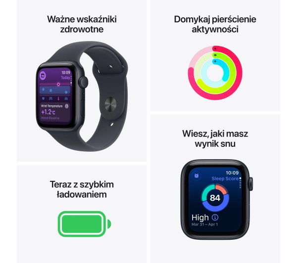 Apple Watch SE 3gen GPS + Cellular koperta 40mm z aluminium Księżycowa poświata pasek sportowy Księżycowa poświata S/M - ⚡ BESTSELLERY ⚡ - Kup na Raty - RRSO 0%