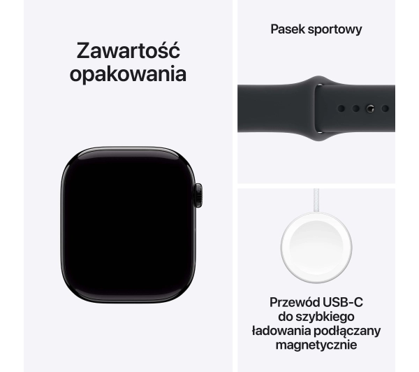 Apple Watch Series 11 GPS + Cellular 46mm z aluminium Onyx Pasek sportowy Czarny M/L - ⚡ BESTSELLERY ⚡ - Kup na Raty - RRSO 0%