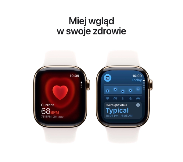 Apple Watch Series 11 GPS + Cellular 42mm Tytan Złoty Pasek sportowy Łagodny róż M/L - Kup na Raty - RRSO 0%