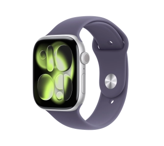 Apple Watch Series 11 GPS 42mm z aluminium Srebrny Pasek sportowy Mleczny fiolet M/L