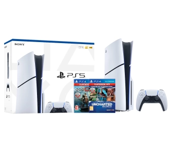 Konsola Sony PlayStation 5 Slim E Chassis (PS5) 1TB z napędem + God of War + Uncharted: Kolekcja Nathana Drake'a