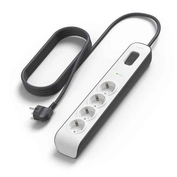 Listwa Belkin BSV400VF2M-V2, 4 gniazda, 2m Biało-czarny
