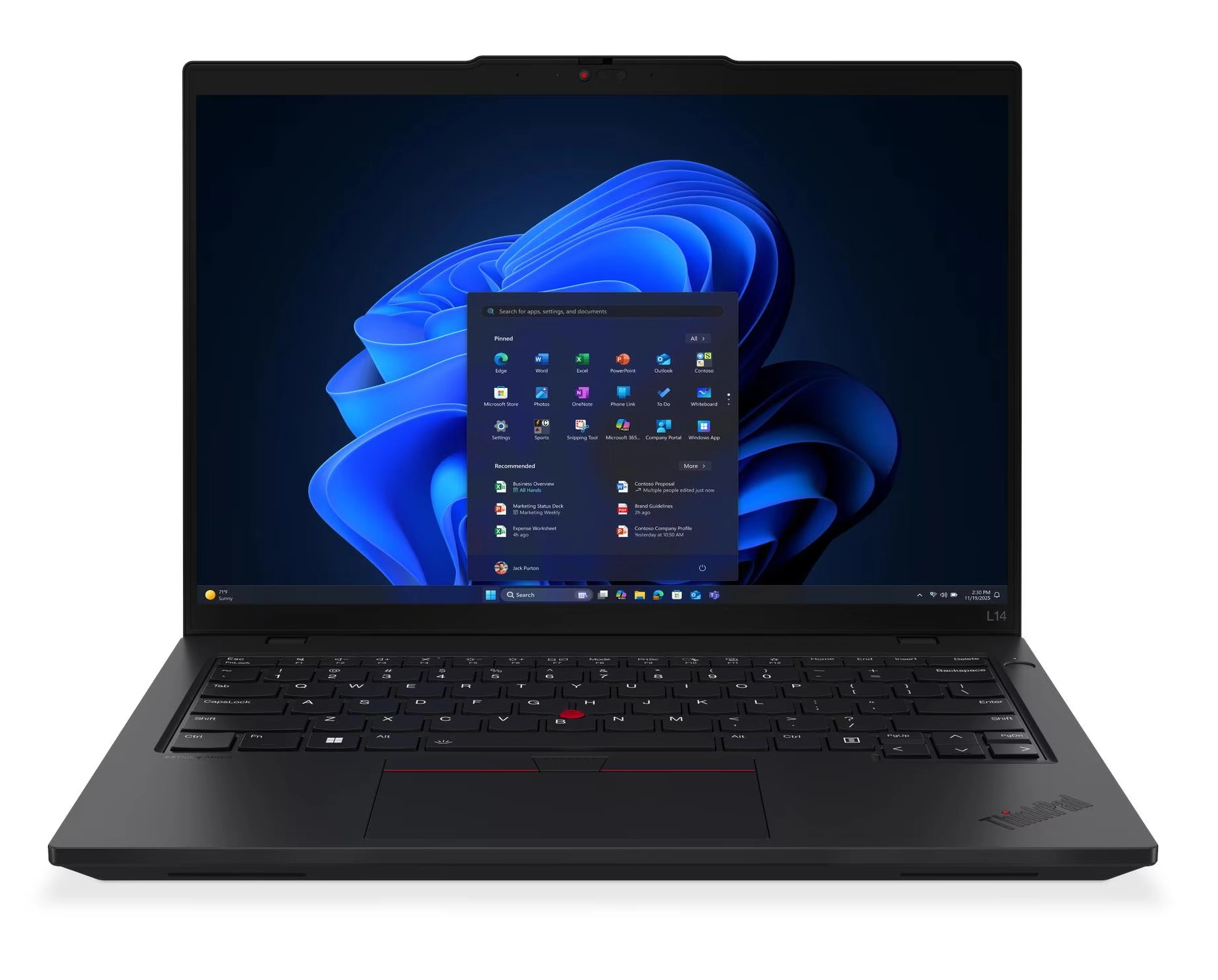 Laptop biznesowy Lenovo ThinkPad L14 Gen 6 14" Ultra 7 255U 16GB RAM 512GB Dysk SSD Win11 Pro Czarny Funkcje AI