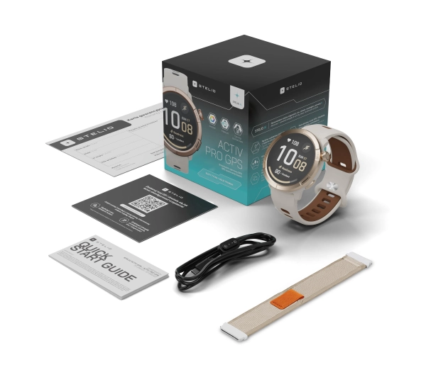 STELIO Activ Pro Funkcje AI 46mm GPS Tytan Złoty - Kup na Raty - RRSO 0%