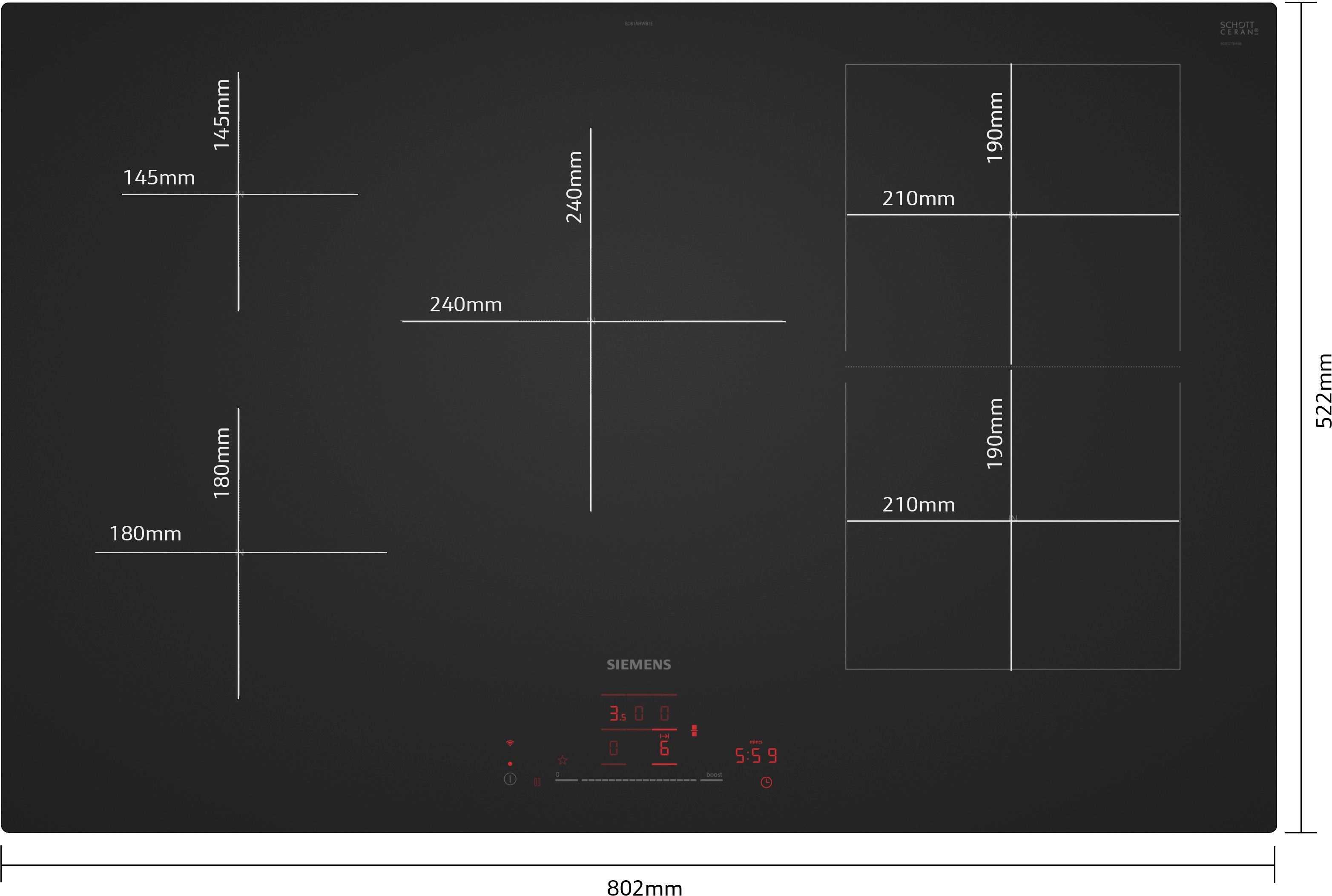 Panel sterowania Siemens ED81AHWB1E touchSlider