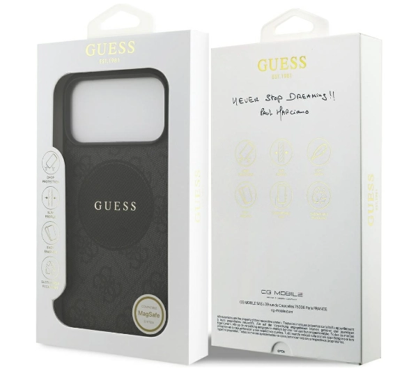 Guess 4G Circle Classic Logo MagSafe do iPhone 17 Pro Max Czarny