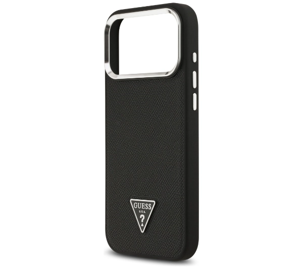 Guess Grained Triangle Logo MagSafe do iPhone 17 Pro Max czarny