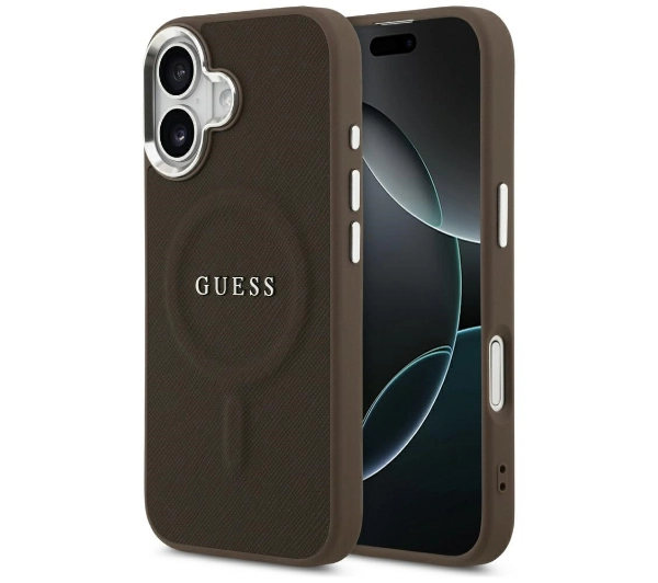 Guess Classic Logo MagSafe do iPhone 17 Brązowy