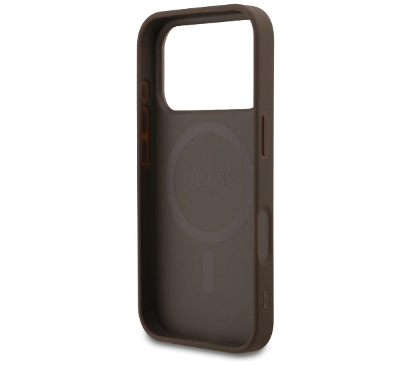 Guess 4G Ring Classic Logo MagSafe do iPhone 17 Pro brązowy