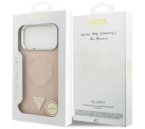 Guess Triangle Logo MagSafe do iPhone 17 Pro Różowy