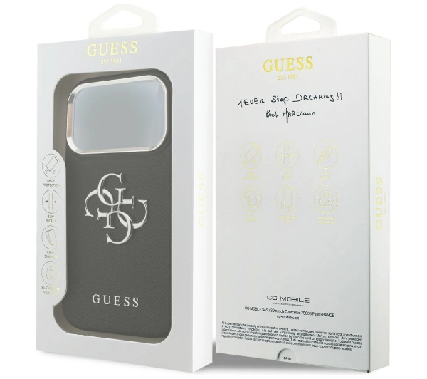 Guess Grained Big 4G Classic Logo do iPhone 17 Pro czarny