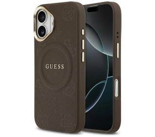 Guess Peony Hot Stamp MagSafe do iPhone 17 brązowy