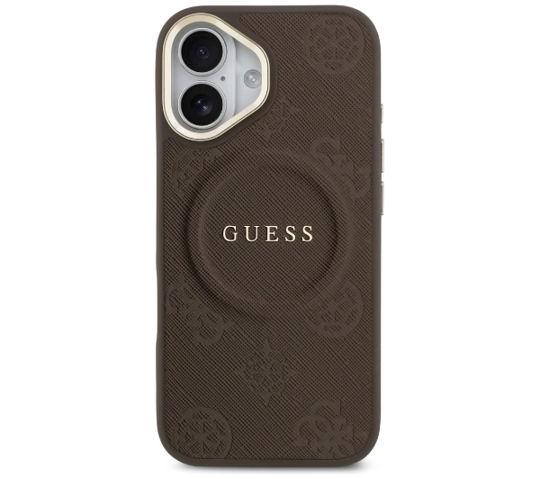 Guess Peony Hot Stamp MagSafe do iPhone 17 brązowy