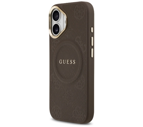 Guess Peony Hot Stamp MagSafe do iPhone 17 brązowy