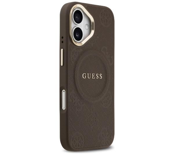 Guess Peony Hot Stamp MagSafe do iPhone 17 brązowy