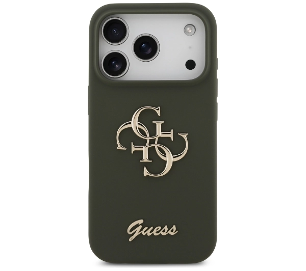Guess Silicone Big 4G Script do iPhone 17 Pro Max khaki