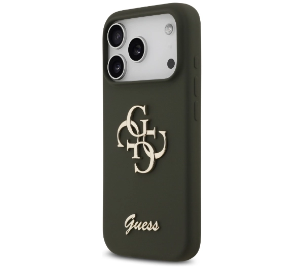 Guess Silicone Big 4G Script do iPhone 17 Pro Max khaki