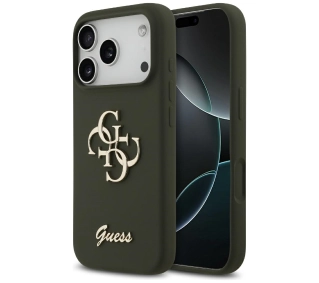 Guess Silicone Big 4G Script do iPhone 17 Pro Max khaki